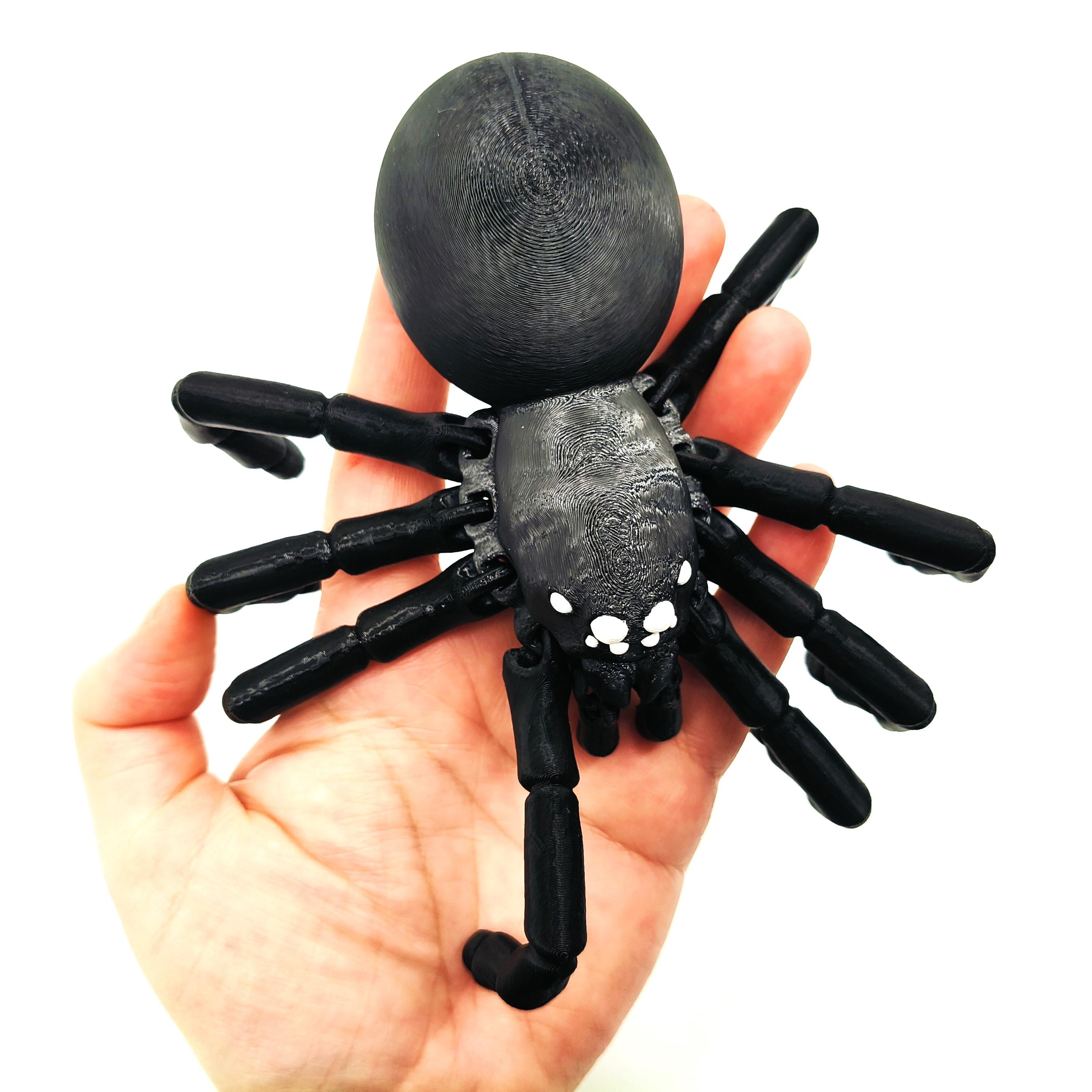 Black Widow Spider – Perfect for Display, Play, or Desktop Decoration, Halloween Decor, Flexible Spider, Scary Spider